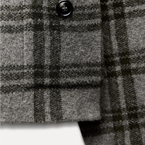 Zara Knit Cardigan Jacket with Faux Fur Collar Front Pockets Size XL NWT - Picture 7 of 13